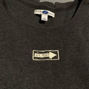 My way vintage crop top long sleeves size Large